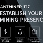 BTC BCH Bitmain Antminer T17 40th 2200W 12V SHA256 GPU Madenci
